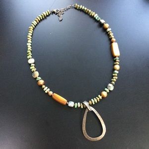 SILPADA TURQUOISE, HOWLITE & PEARL NECKLACE.